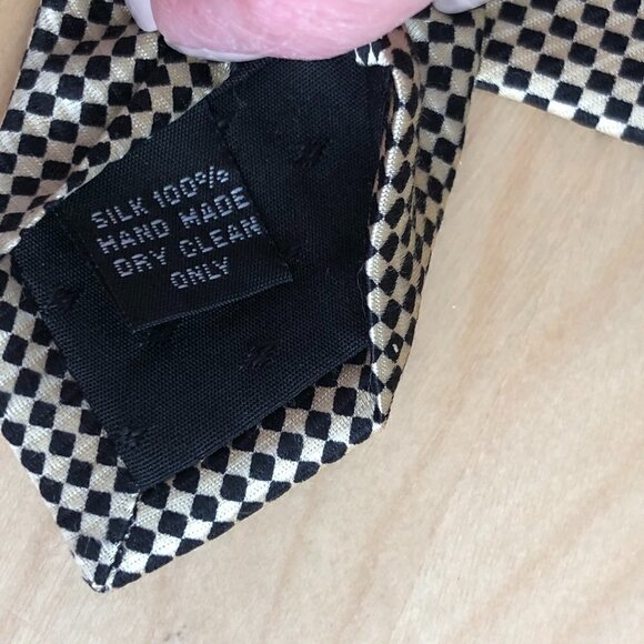 Vintage Portofino Collection Handmade Silk Necktie - Checks & Swirls - Picture 6 of 8